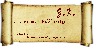 Zicherman Károly névjegykártya
